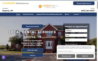 Legacy Hill Dentistry website
