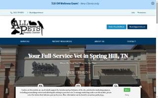 All Pets Health Center website