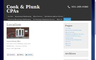 Cook & Plunk CPAs website
