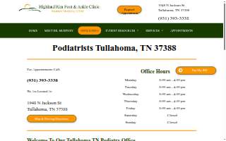 Highland Rim Foot & Ankle Clinic website