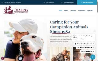 Dearing Veterinary Clinic website