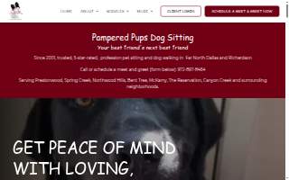 Pampered Pups Dog Sitting of Addison website