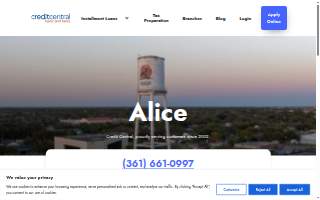 Credit Central of Alice website