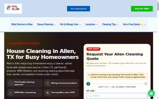 Maid in Allen Tx website