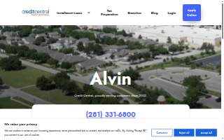 Credit Central of Alvin website