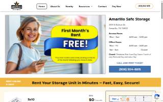 Amarillo Safe Storage website