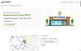 Acceptance Insurance of Austin website