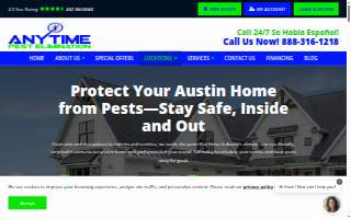 Anytime Pest Elimination Austin website