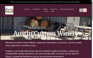 Austin Custom Winery website