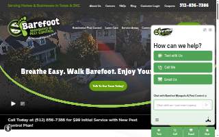 Barefoot Mosquito & Pest Control - Austin Texas website