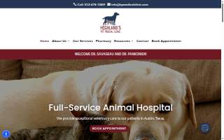 Highland's Pet Medical Clinic website