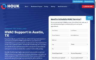 Houk Air Conditioning Austin website