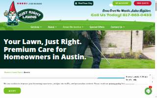 Just Right Lawns - Austin website