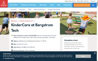 KinderCare at Bergstrom Tech website