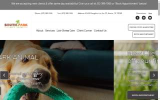 South Park Animal Hospital website