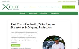 X Out Pest Services of Austin website