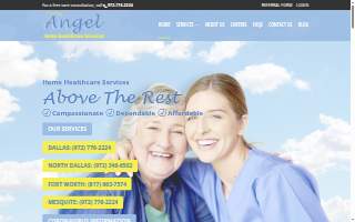 Angel Home Healthcare Services website
