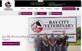Bay City Veterinary Clinic & Equine Hospital website