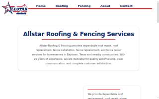 Allstar Roofing and Fencing LLC website