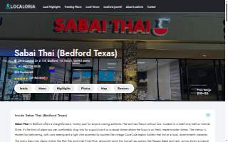 Sabai Thai (Bedford Texas) website