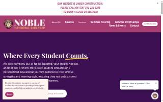 Noble Tutoring and Prep website