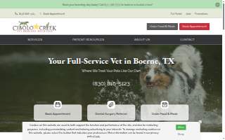 Cibolo Creek Veterinary Hospital website