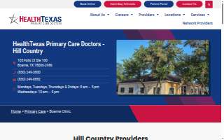 HealthTexas Primary Care Doctors (Hill Country Clinic) website