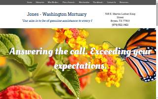 Jones & Washington Mortuary website