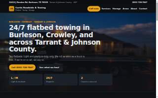 Curtis Roadside & Towing website