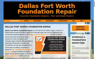 Dallas Fort Worth Foundation Repair website