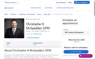 Christopher K. McSpadden, DPM website