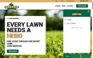 Heroes Lawn Care website