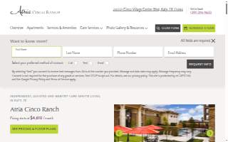 Atria Cinco Ranch website