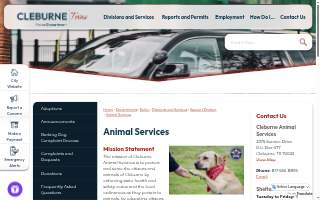 Cleburne Animal Services website