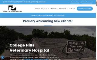 College Hills Veterinary Hospital website