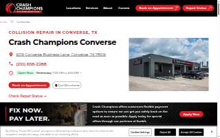Crash Champions Collision Repair Converse website