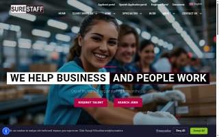 SURESTAFF Mt Prospect website