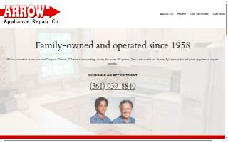 Arrow Appliance Repair Co of Corpus Christi website