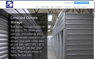 Corsicana Climate Storage website