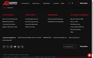 A-1 Locksmith - Park Cities website