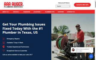 AAA AUGER Plumbing Services of Dallas website