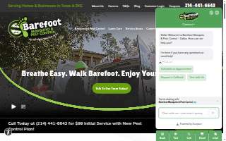 Barefoot Mosquito & Pest Control - Dallas TX website