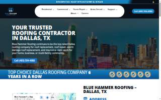 Blue Hammer Roofing website