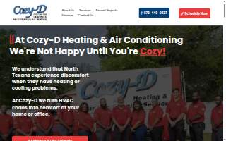 Cozy - D Heating & A/C LLC website