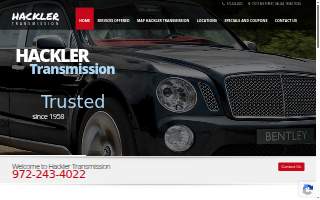 Hackler Transmission of Dallas website