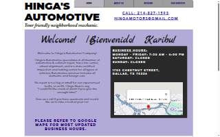 Hinga's Automotive Co website