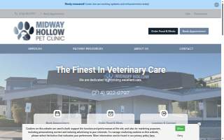Midway Hollow Pet Clinic website
