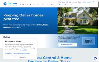 Moxie Pest Control of Dallas website