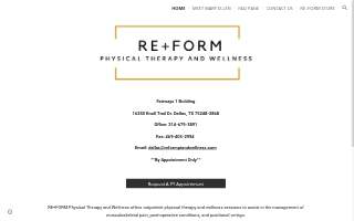 RE+FORM Physical Therapy and Wellness website