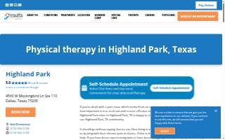 Results Physiotherapy Dallas, Texas - Highland Park website